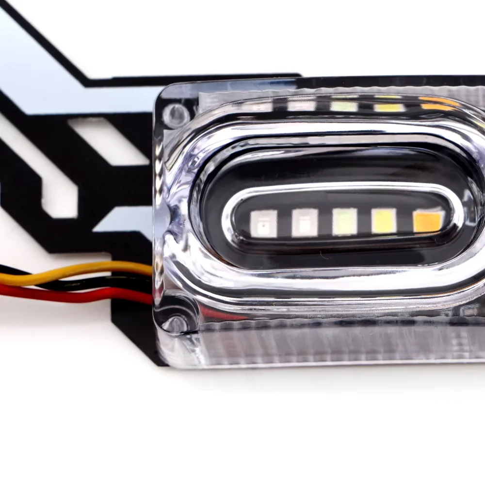 العالمي للدراجات النارية LED ستروب الفرامل وقف مصباح وامض لوحة ترخيص ضوء RGB الملونة بدوره إشارة تحذير الخلفية الذيل ضوء