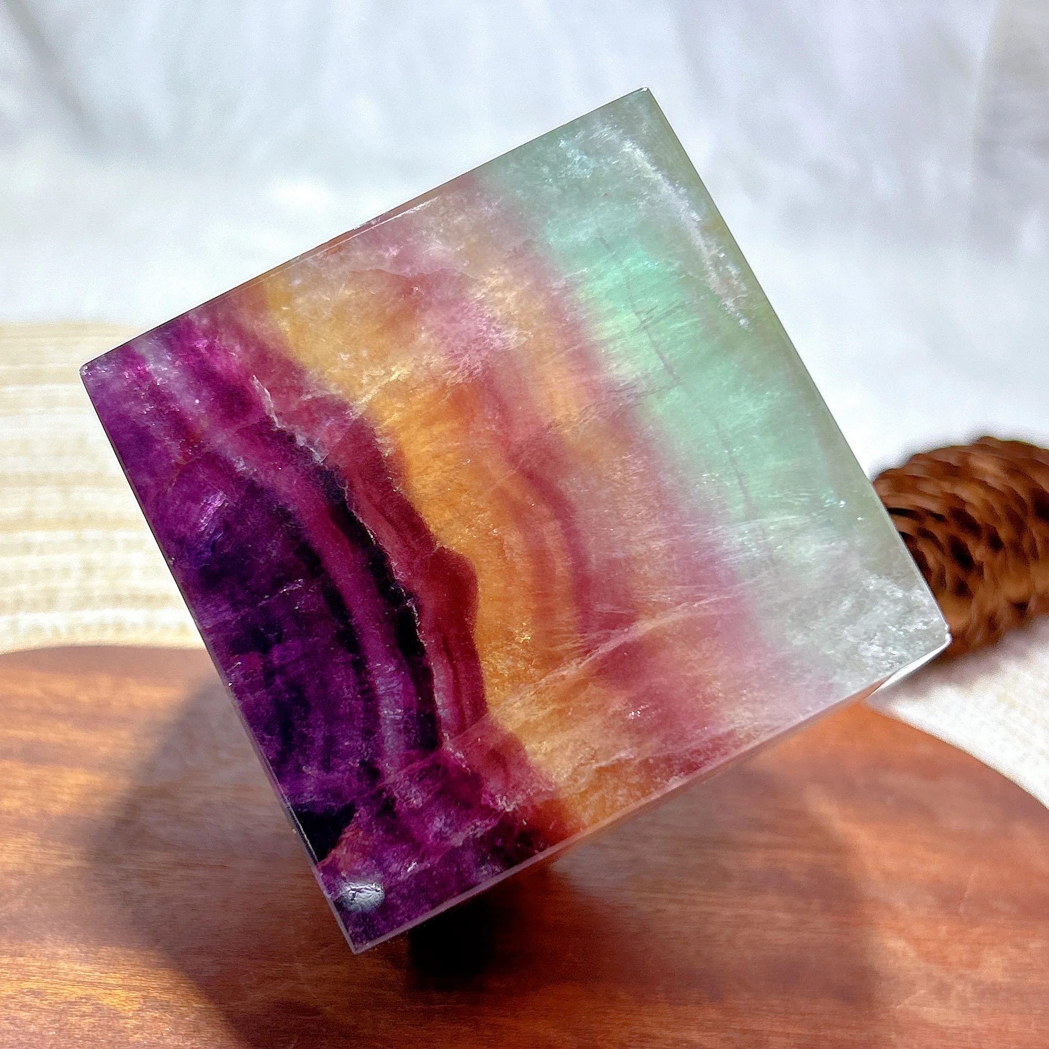 High Quality Natural Crystal Candy Fluorite Big Cube Colorful Bounding Flashy Healing Reiki Ornament Gift Home Decorations Ore