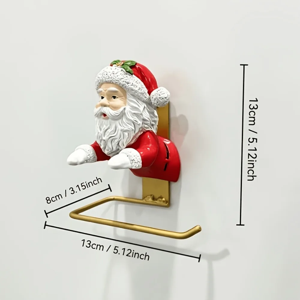 Christmas Santa Claus Toilet Paper Holder Toilet Roll Holder Rustproof Snowman Christmas Decorations for Bathrooms Kitchens