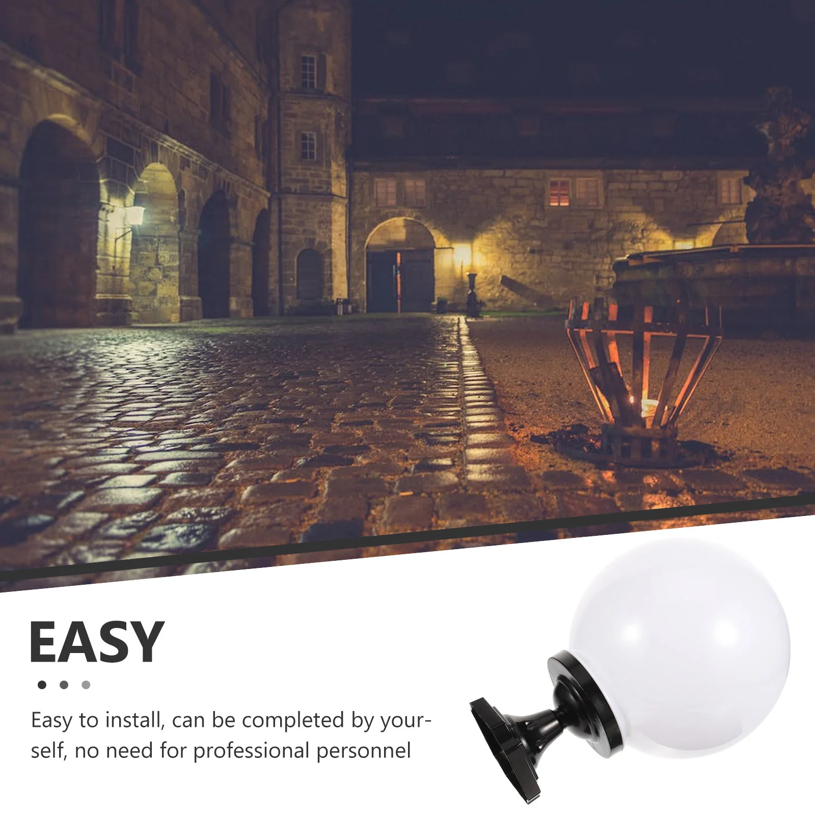 

1 set Wall Decorative Lighting Acrylic Globe Lamp Shade Outdoor Waterproof Garden Yard Light Cover Replacement For Decking Post