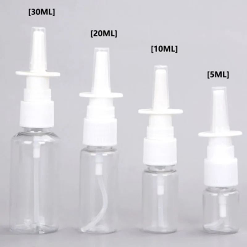 

20Pcs 5ml 10ml 20ml 15ml 30ml Empty Clear Plastic Nasal Spray Bottles Pump Sprayer Mist Nose Spray Bottle for Saline Solutions