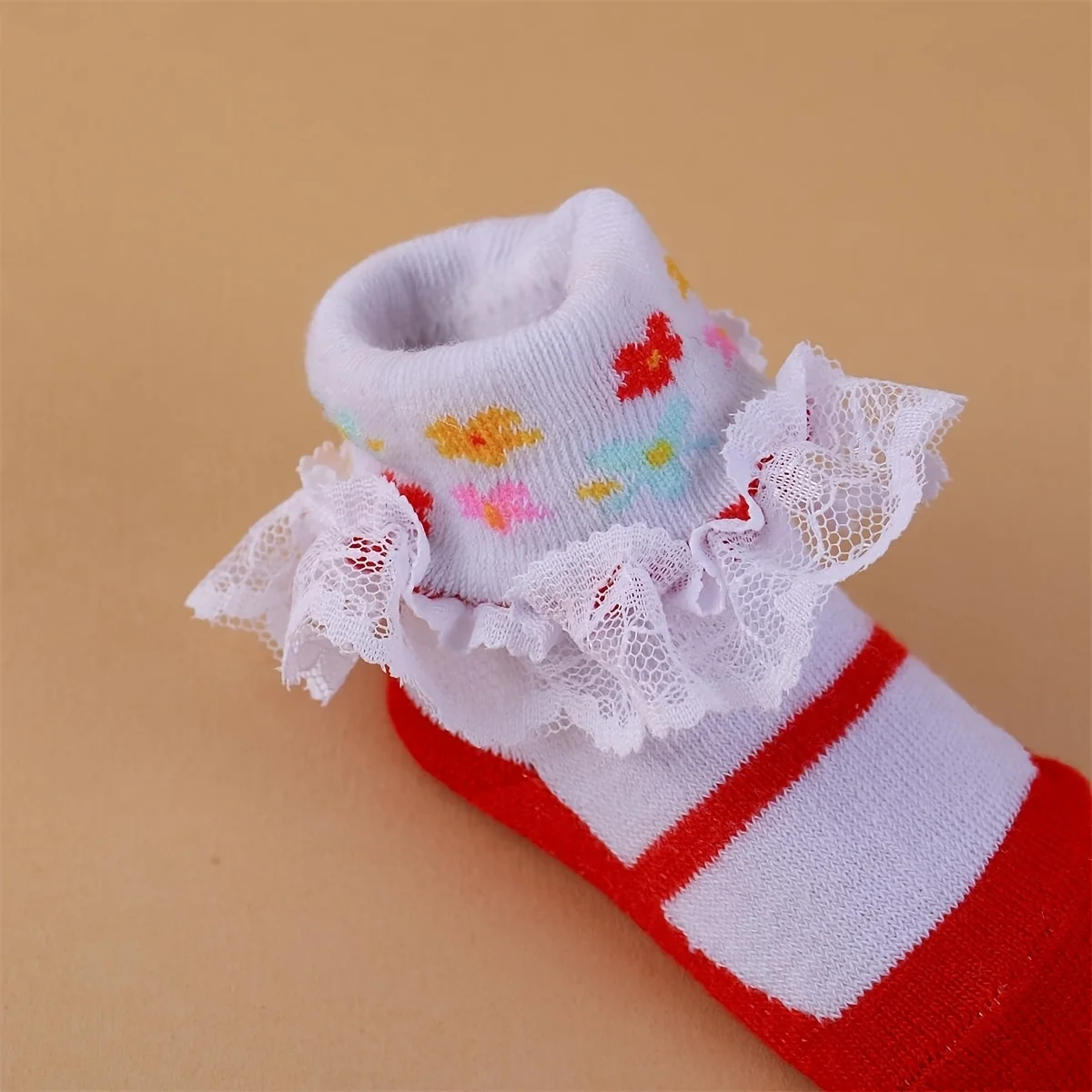 6Pairs/lot Newborn Baby Socks For 0-24Month Girls Lace Infant Girls Sock Princess Bow Toddler Baby Girls Socks