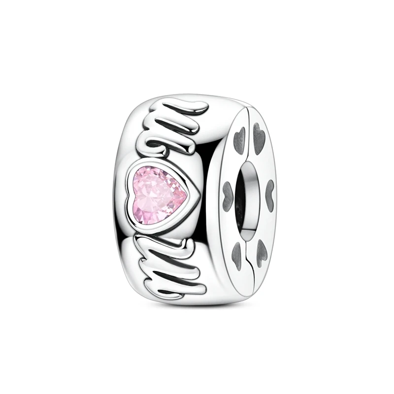 Charms Beads Mom Pink Heart Plata Fit Original 925 Charms Bracelet Beads Family Love  Maternal Love Jewelry Gifts for Women