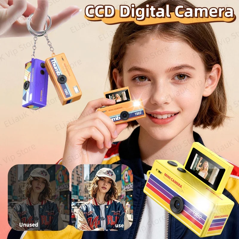 

Цифровая CCD-камера для видеоблогов в ретро-стиле, мини-камера для студентов, фотоаппарат с откидным экраном 1080P HD 0,96 дюйма, экшн-камера с поддержкой карт памяти