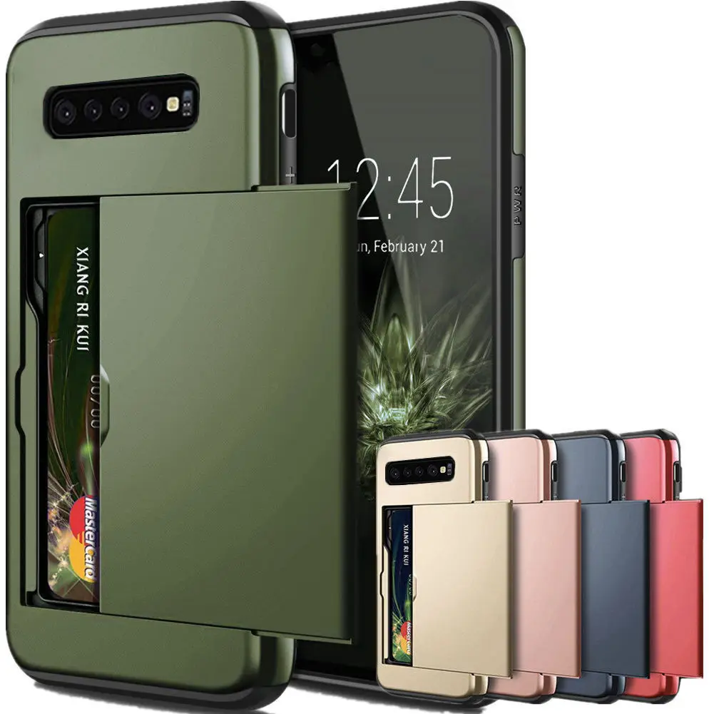 

For Samsung Galaxy S10 Plus S10E S10 5G S9 S8 Case Slide Armor Wallet Card Slots Holder Cover For Samsung Note 9 8