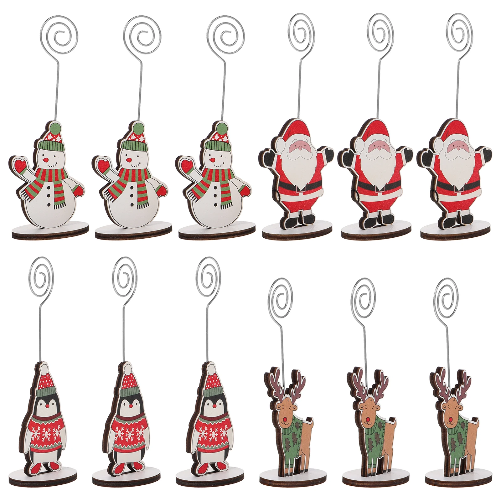 

12 Pcs Desktop Note Holders Christmas Cartoon Holder Table Number Place Cards Wedding Supplies Reusable Sturdy Base