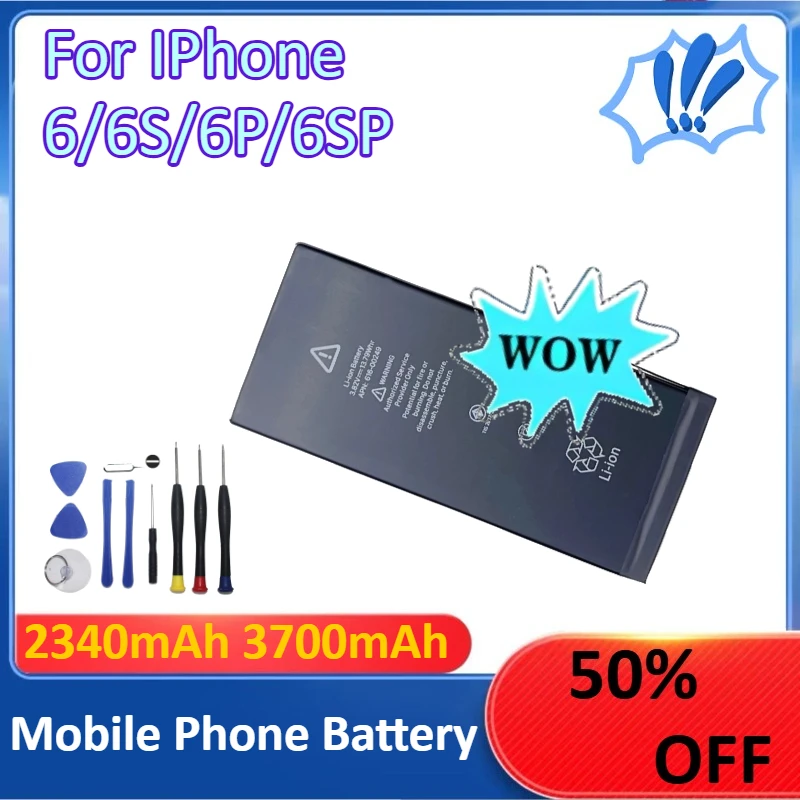 بطارية هاتف محمول جديدة 2340 مللي أمبير في الساعة 3700 مللي أمبير في الساعة لهاتف آيفون 6/6S/6P/6SP + أدوات