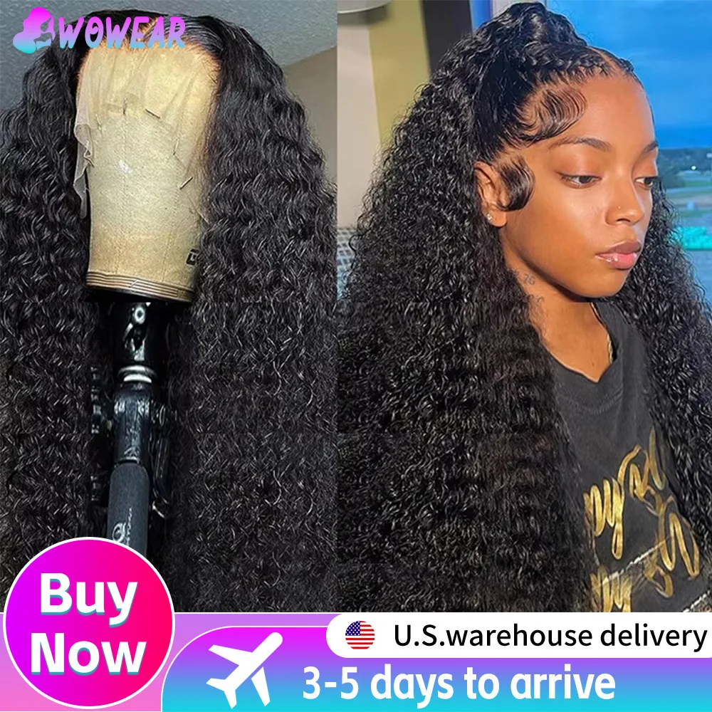 

40-дюймовый глубокий волнистый 13x6 13x4 Hd Парик из натуральных волос на кружеве Водные вьющиеся парики Кружевные фронтальные парики Человеческие волосы для женщин Плотность 200%