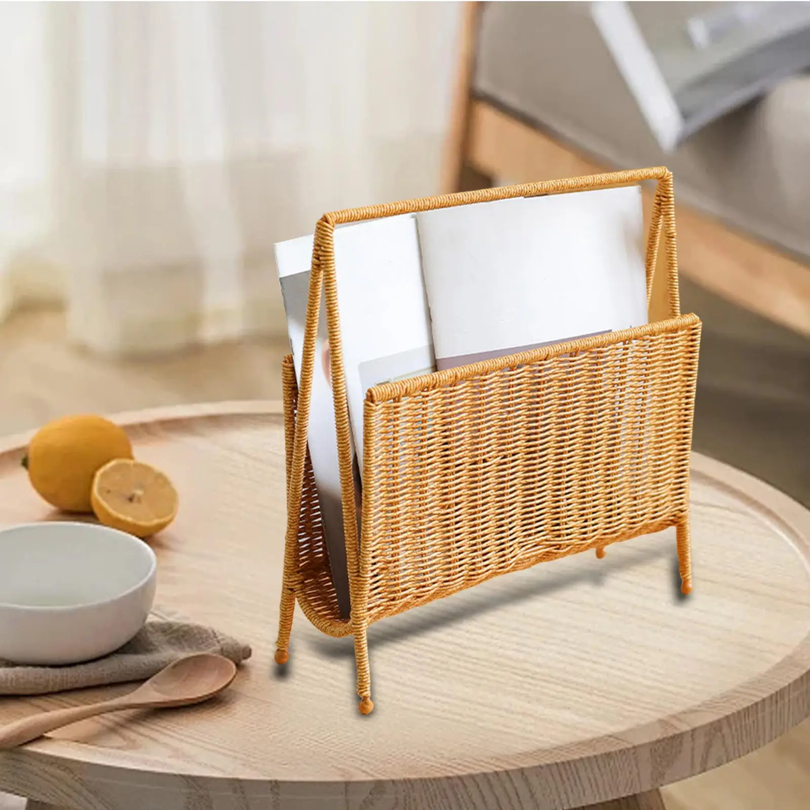 

Magazine Rack Display Stand Stable Support Versatile Books Basket