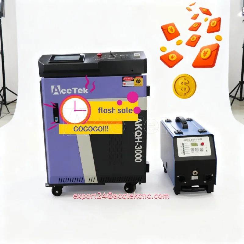 AccTek Laser 1500W 2000W 3000w 6000W Cnc 3 in 1 Saldatrici laser a fibra portatili Vendita calda Macchina per la pulizia della saldatura laser