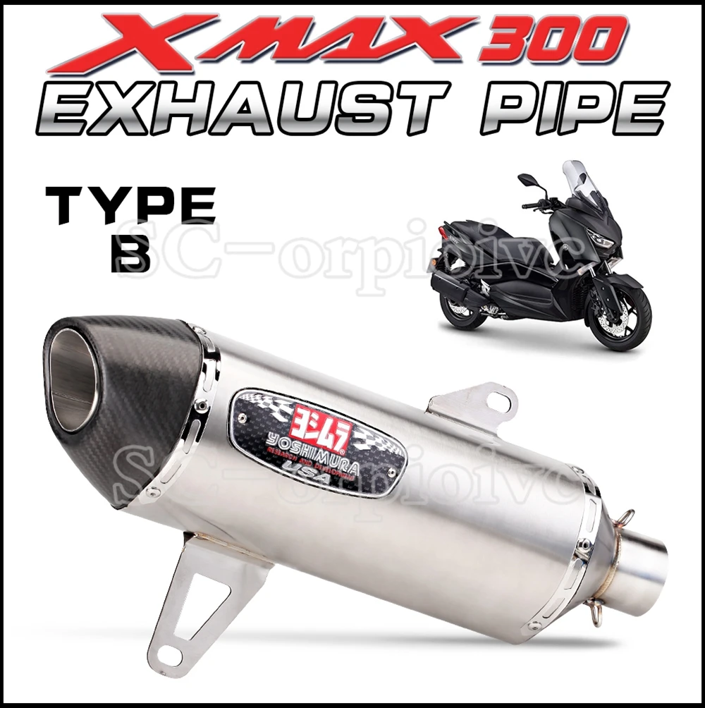 For Yamaha XMAX300 XMAX250 XMAX 300 250 400 2017-2020 Yoshimura R77 Motorcycle Exhaust muffler Carbon Fiber Escape Moto slip on