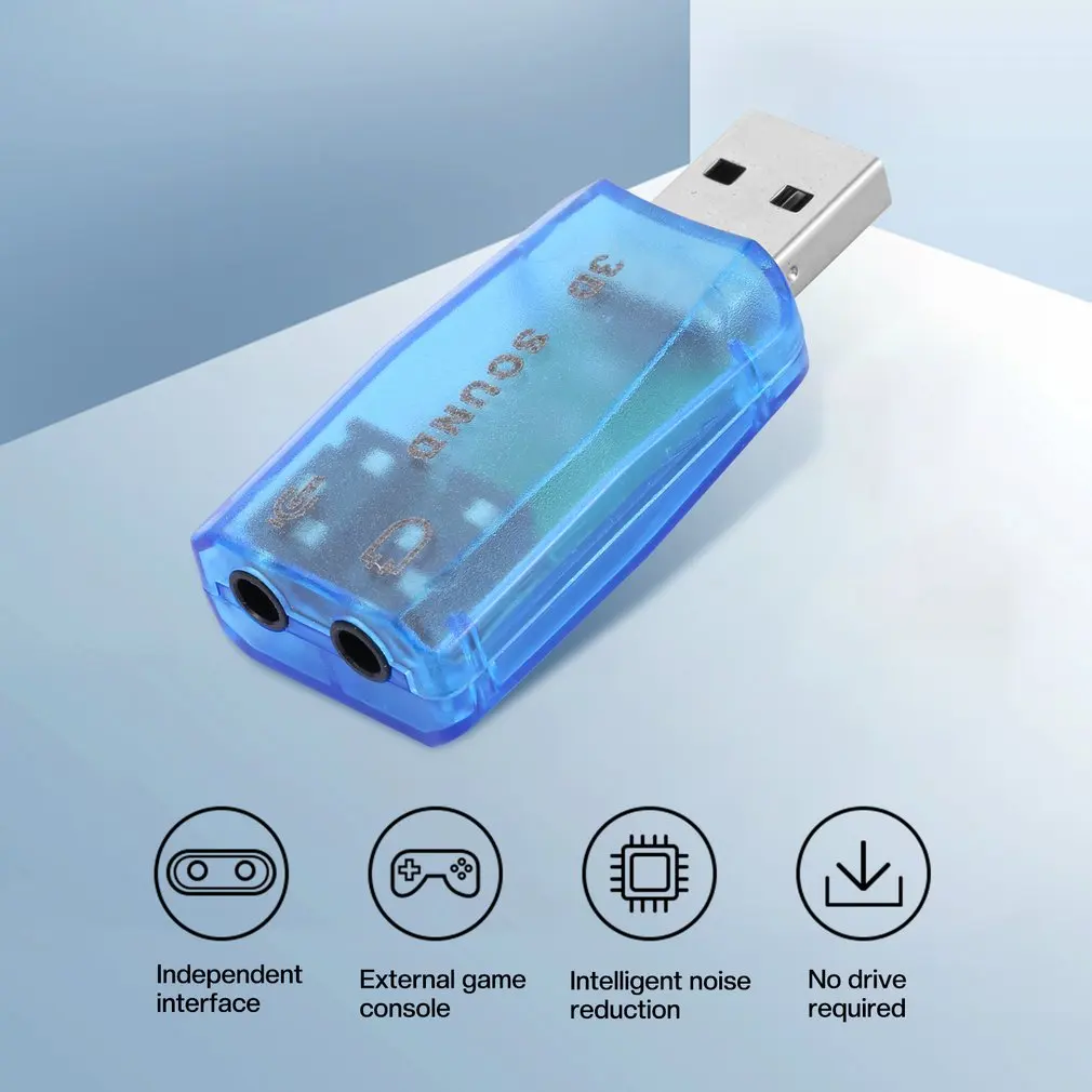 3dオーディオカード,usb 1.1,マイク/スピーカーアダプター,サラウンドサウンド,7.1 ch,ラップトップおよびノートブック用,1個,ドロップシッピング