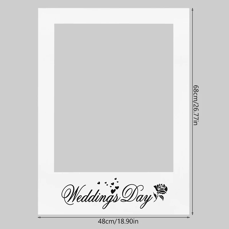 1Pc White Flower Wedding Day Photo Frame Prop Just Married Bridal Shower Photography Props Hen Bachelor Party Photobooth Decor