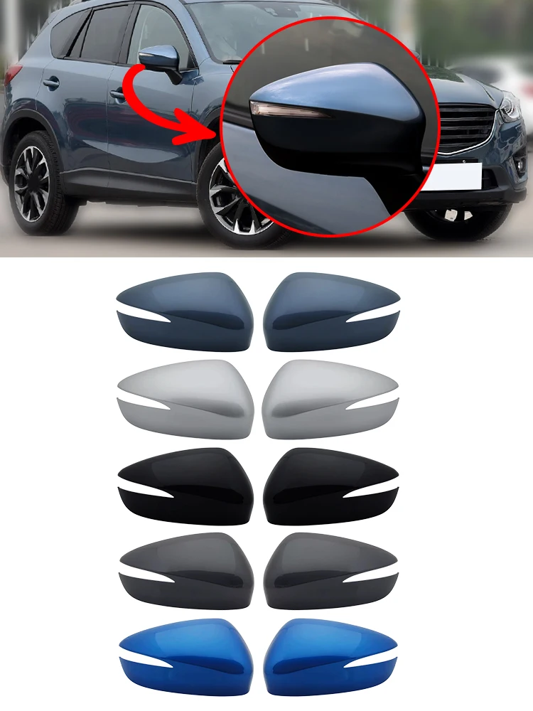 Wing Door Side Rearview Mirror Cover Lid Cap Shell House For Mazda CX-5 CX5 2015 - 2016