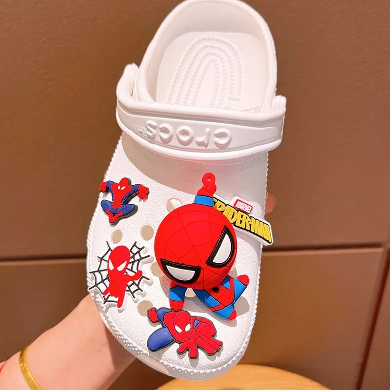 Spiderman Shoe Charms Buckle Diy Anime Shoe Flower Set Pvc Shoe Decoration Cartoon Slippers Accessories Birthday Holiday Gift