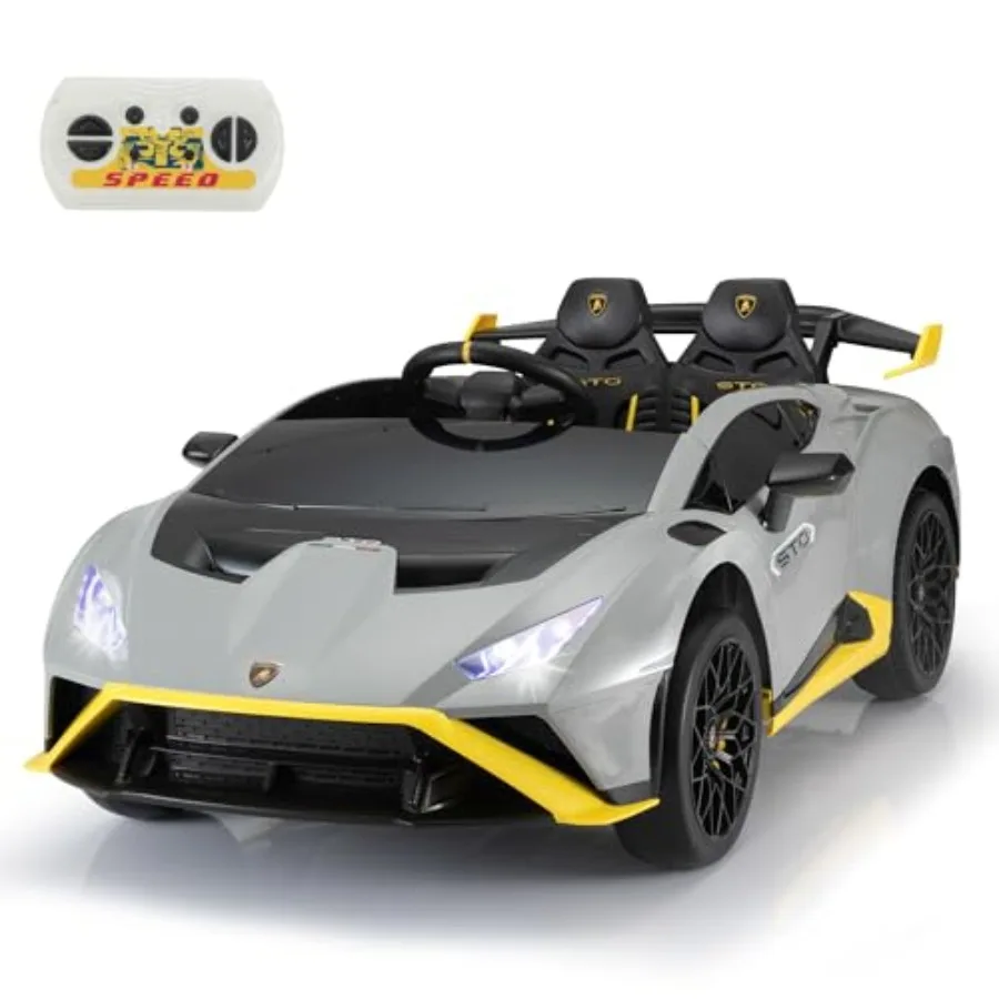 

Ride on 24V Electric Car for Ages 3-8 with Remote Control Gray Lambo Sports Car Battery Powered Motorized Drift Vehicle High Sp