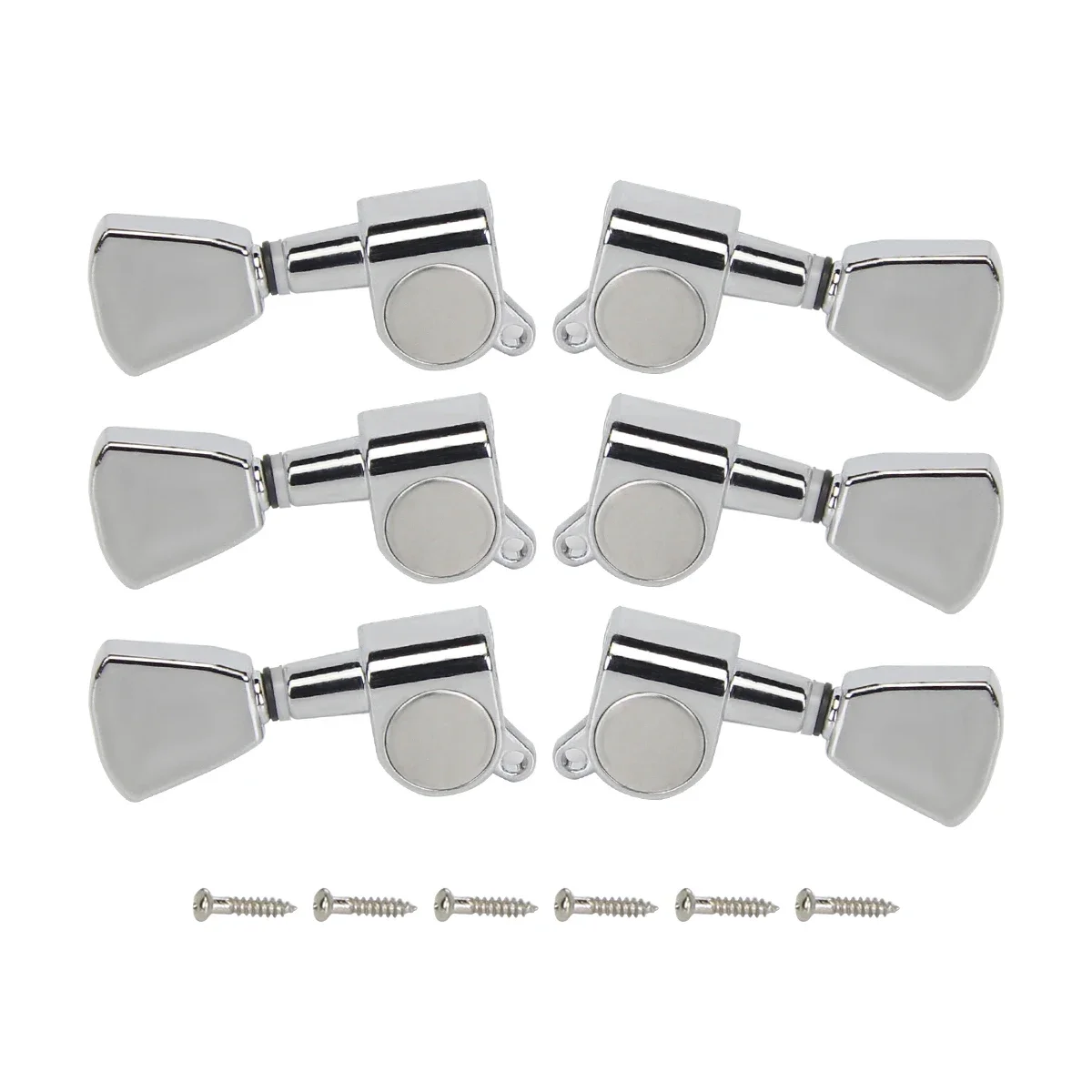 

Set of Closed Guitar Tuning Keys Machine Heads Tuners 3L3R String Tuning Pegs Sealed ,Black/Silver Option