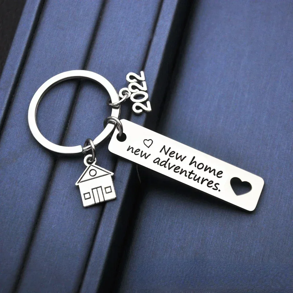 2024 2023 New Home Housewarming Keychain Pendant Metal New Home New Adventures Key Chains Keyrings Housewarming Gift