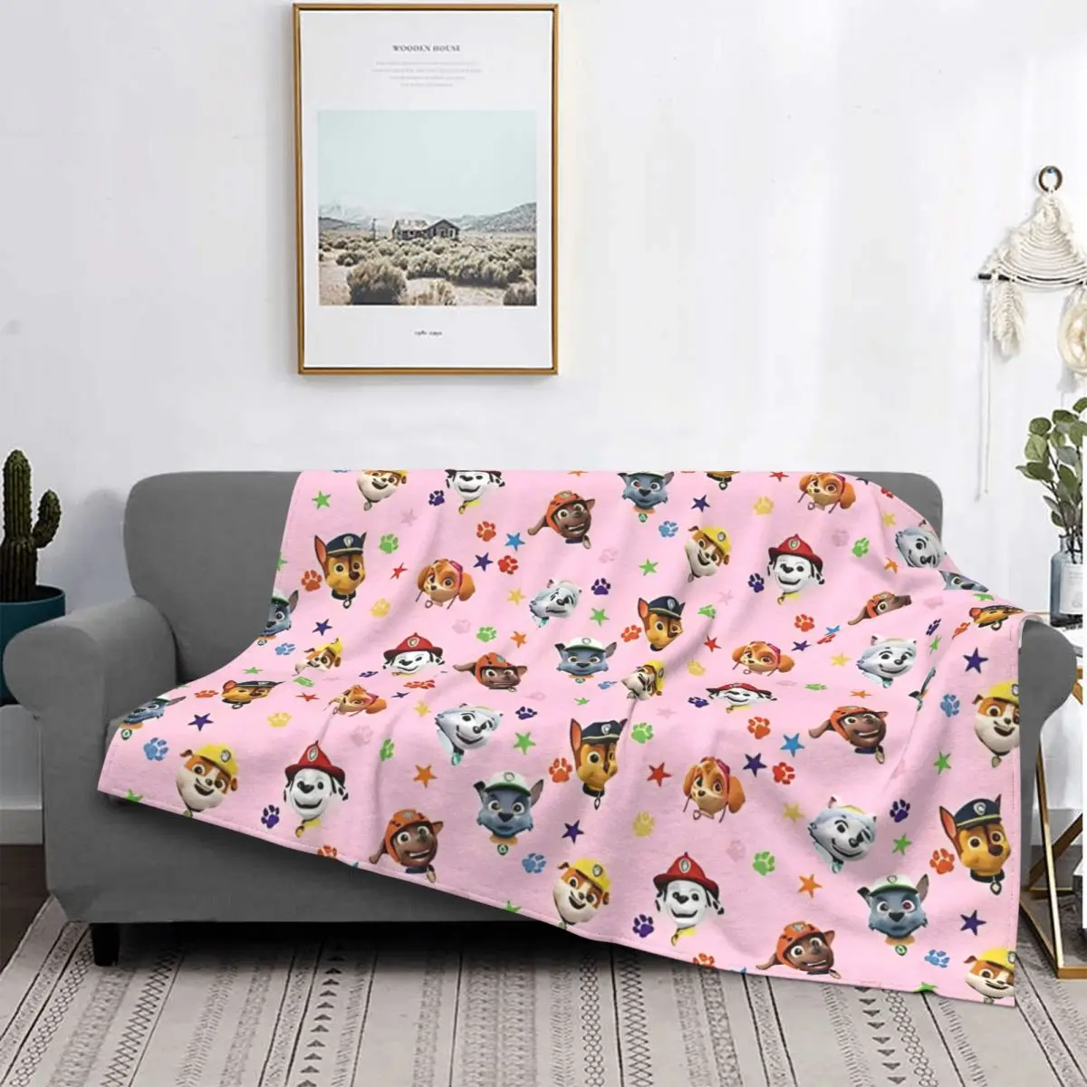 

P-Patrol Dog Cute Cartoon Fleece Throw Blanket Marshall Chase Rubble Blanket for Sofa Travel Warm Plush Thin Quilt