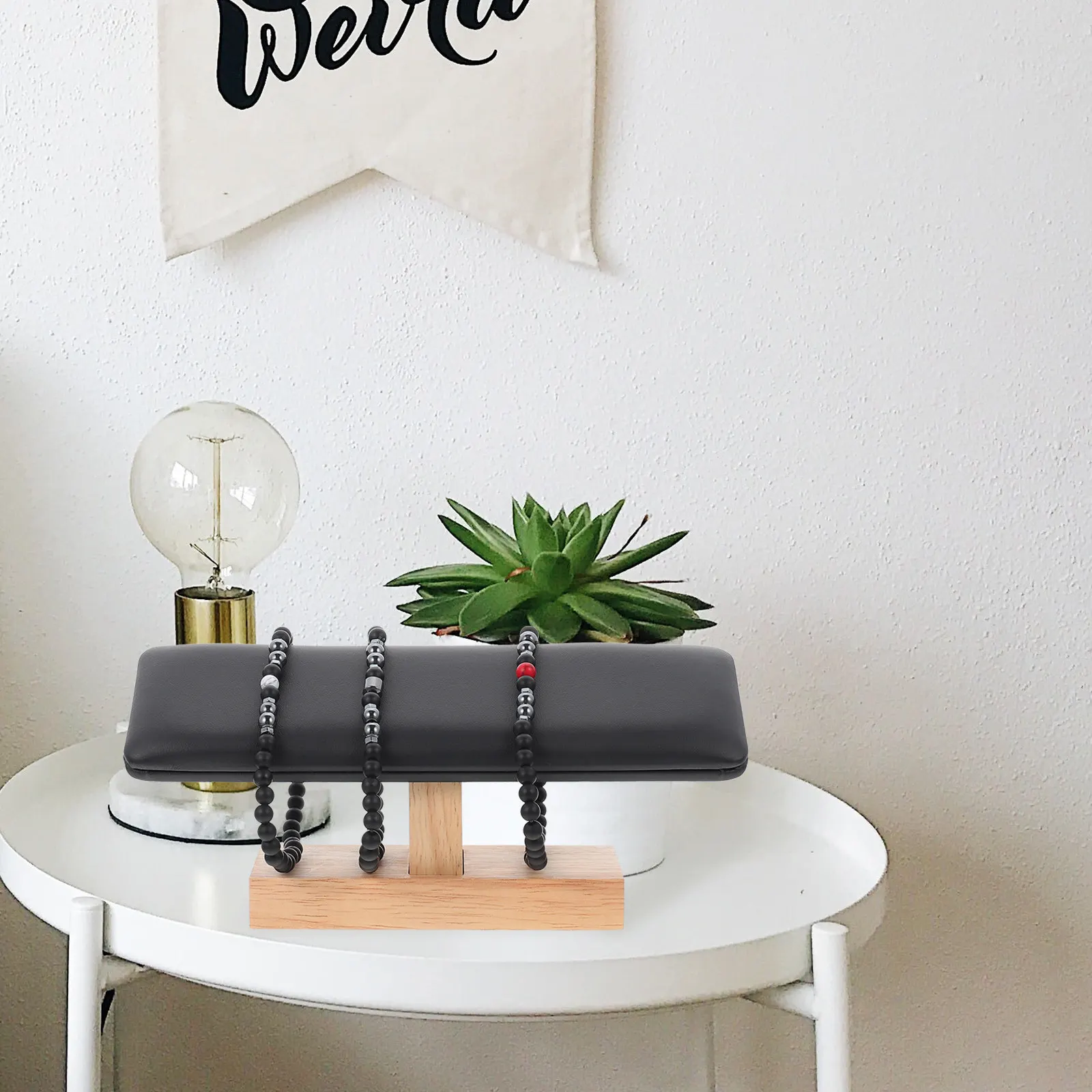 

Bracelet Display Stand Handcrafted Wood Sponge Construction Bracelet Organizer Rack for Household Shop Display Use