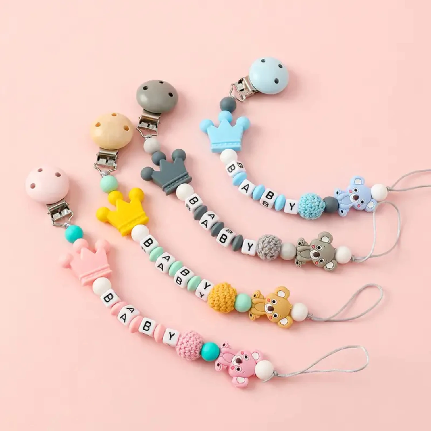 Koala Shape Bunny Silicone Soothing Teether Czech beads Crochet toys Silicone pendant Skull beads Silicone beads mm Baby toy