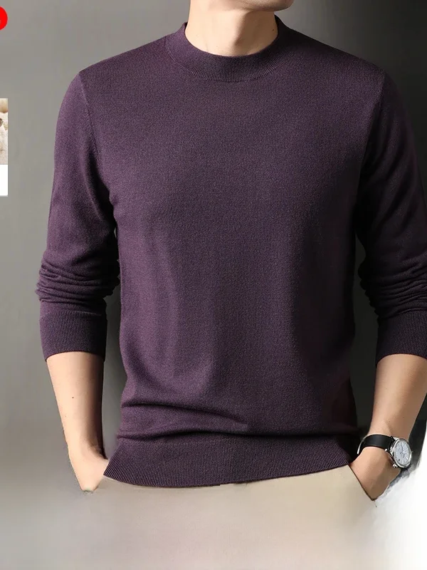 

Мужской утепленный шерстяной свитер Pierre Cardin с высоким воротником, осенне-зимняя новинка, свитер из чистой шерсти кашемира