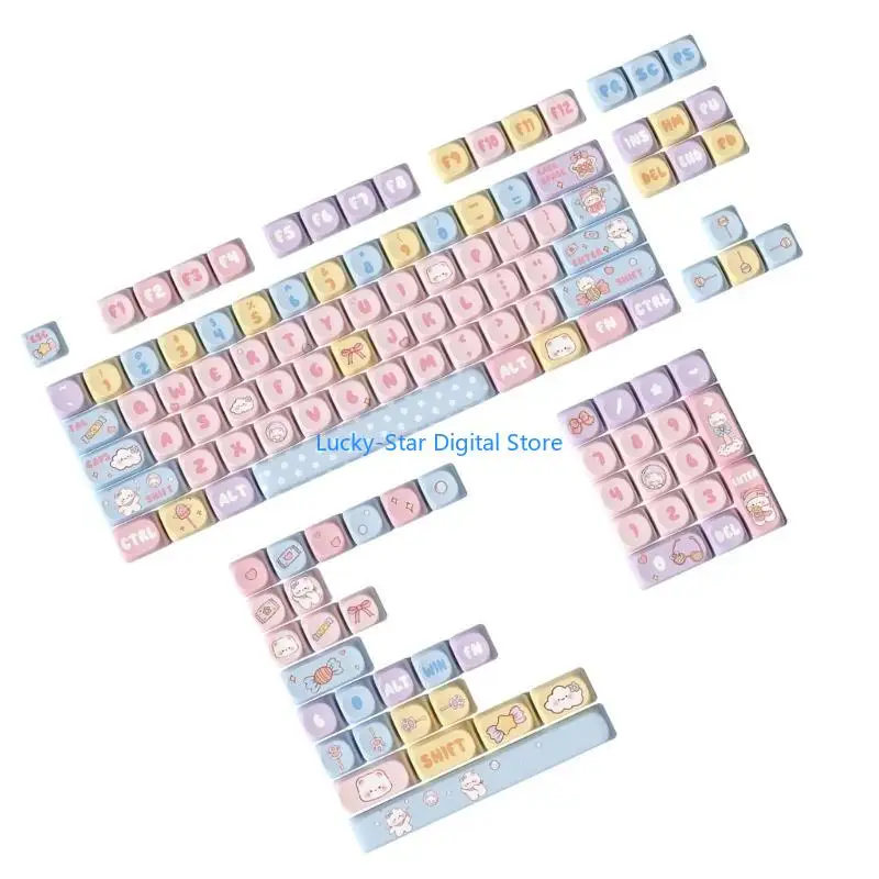 

N7MC MOA Height Keycaps 131Piece Heat Sublimated PBT Colorful Candy Bear Keycaps Set