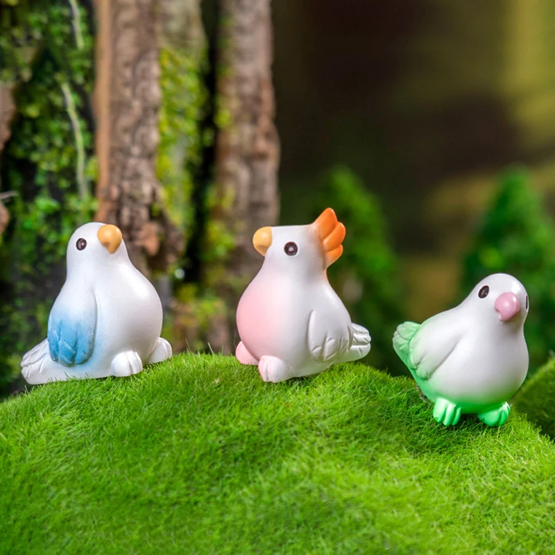 5Pcs/Pack Mini City Animal Blocks Doll Simulation Pigeon Cute Magpie Doll Props Farm Accessories Decorations Gifts