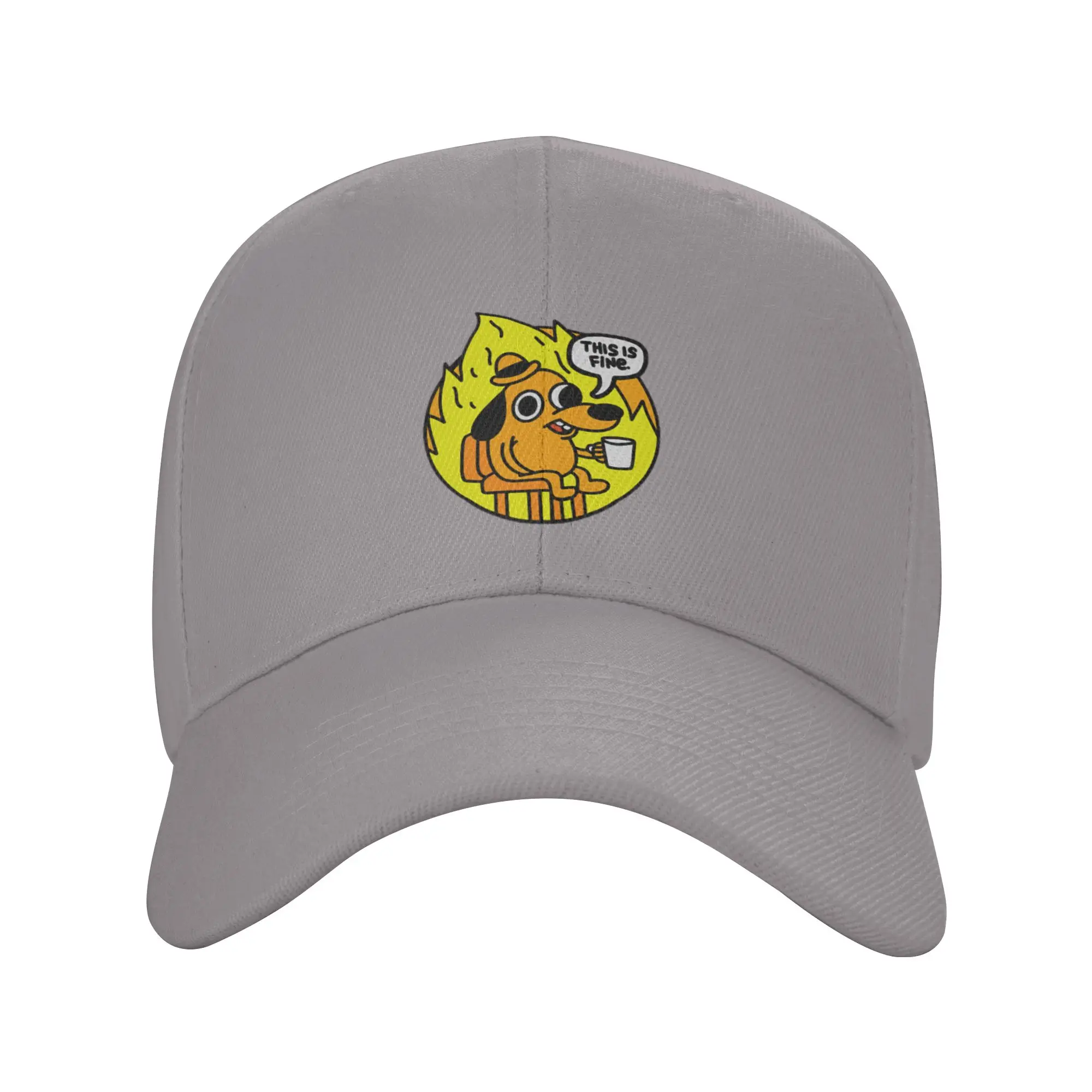 Hot Sale This is Fine - Funny Meme Baseball Cap  Vintage Men's Hat  Street Fashion Men's Hat