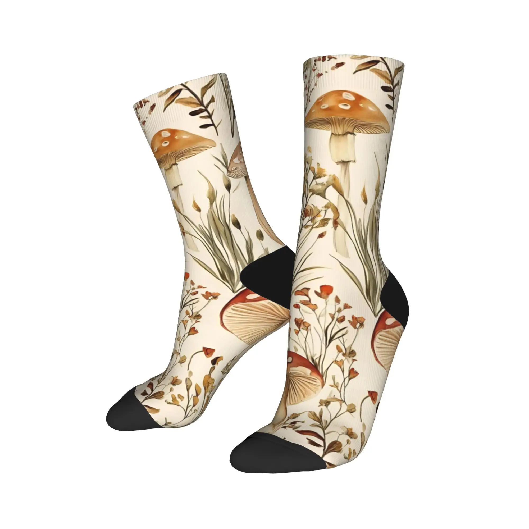 Chaussettes colorées unisexes en forme de champignon de forêt, chaussettes rétro antidérapantes à Tube central, dessin animé, automne et hiver