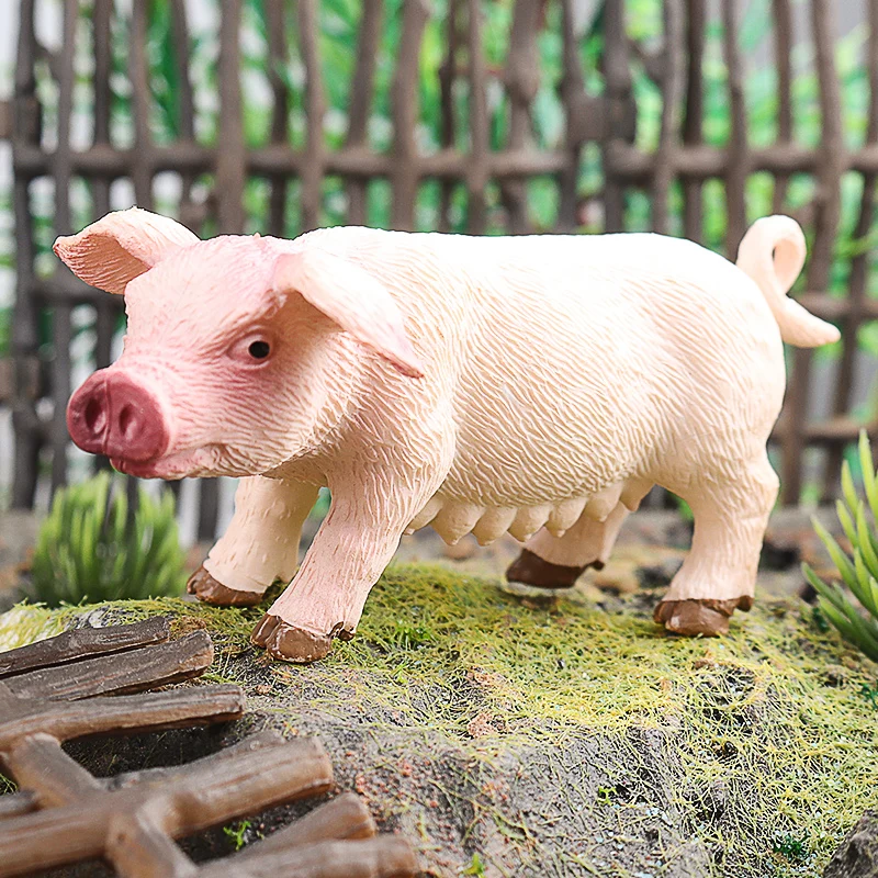 Oenux Farm Modell Simulation Pferd Kuh Ziege Esel Schwein Hund Action-figuren Geflügel Tiere Figur Bildung Schöne Kinder Spielzeug Geschenk