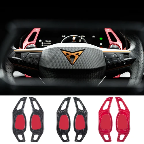 Imagen 1 del producto Para 2021-2025 Cupra Formentor Leon Seat Ateca Cupra volante paleta palanca ABS accesorios de extensión de fibra de carbono