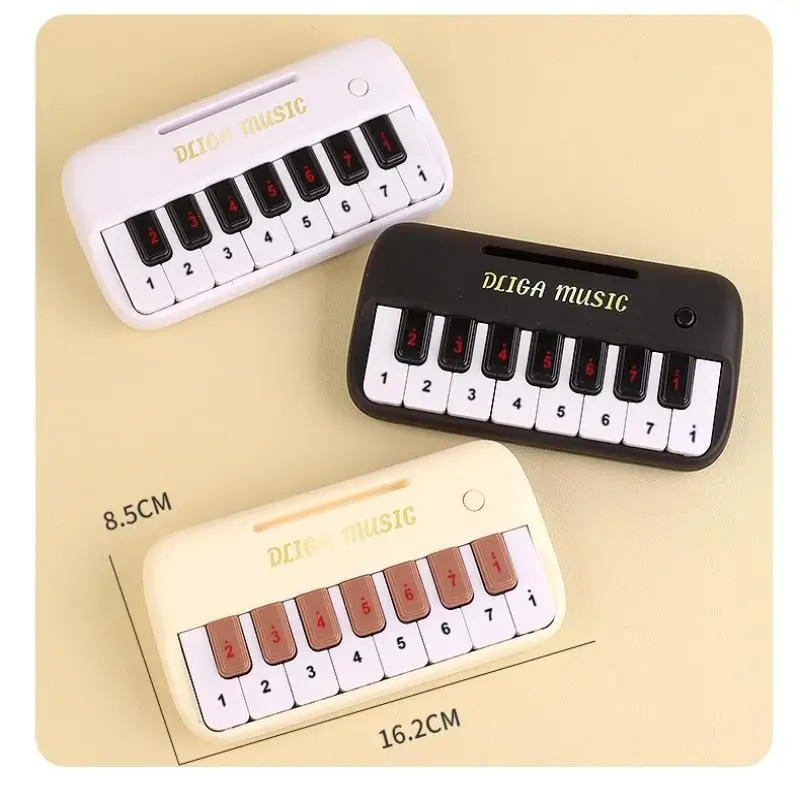 Conjunto de brinquedos educativos interativos: piano digital de 15 teclas para crianças, instrumento musical portátil infantil