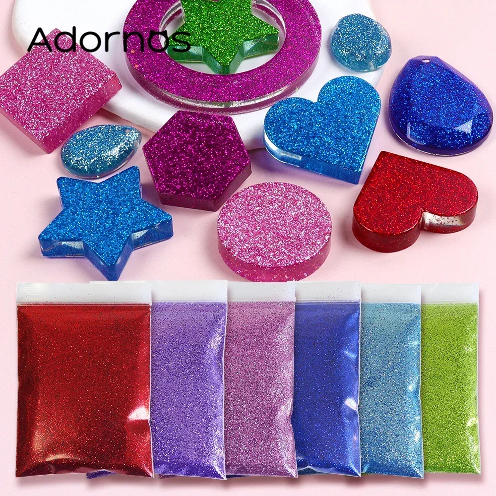 Holographic Glitter Epoxy Resin Filler Fine Powder Loose Pigment Colorful Silicone Mold Fillings For DIY Pendant Jewelry Making