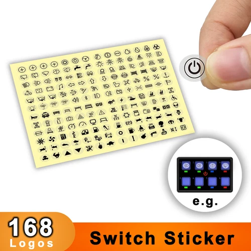 Imagen 1 del producto Etiqueta adhesiva transparente para interruptor, calcomanía para coche, barco marino, camión, remolque, tablero, consola, Panel de interruptor, calcomanías transparentes