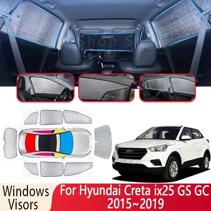 Sun Shade For Hyundai Creta ix25 GS GC 2015~2019 2016 2017 Auto Windshield Sunshade Heat Insulation Parts Sun Visor Accessories