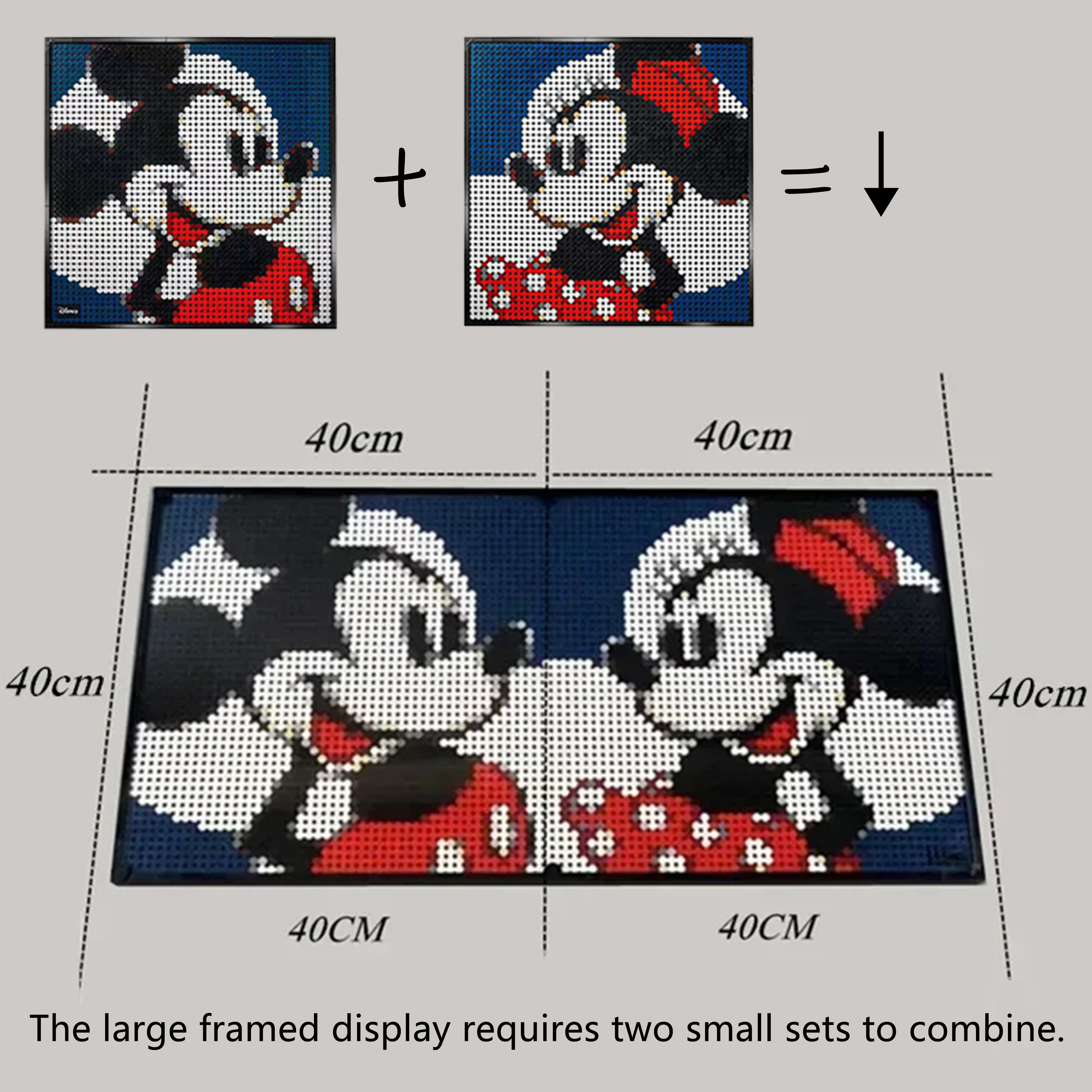 2658 Piezas Mickey Minnie Pixel Art Mosaico, Kit de Bloques de Construcción para Pintar Paredes, Decoración del Hogar, Juguete de Regalo de Navidad