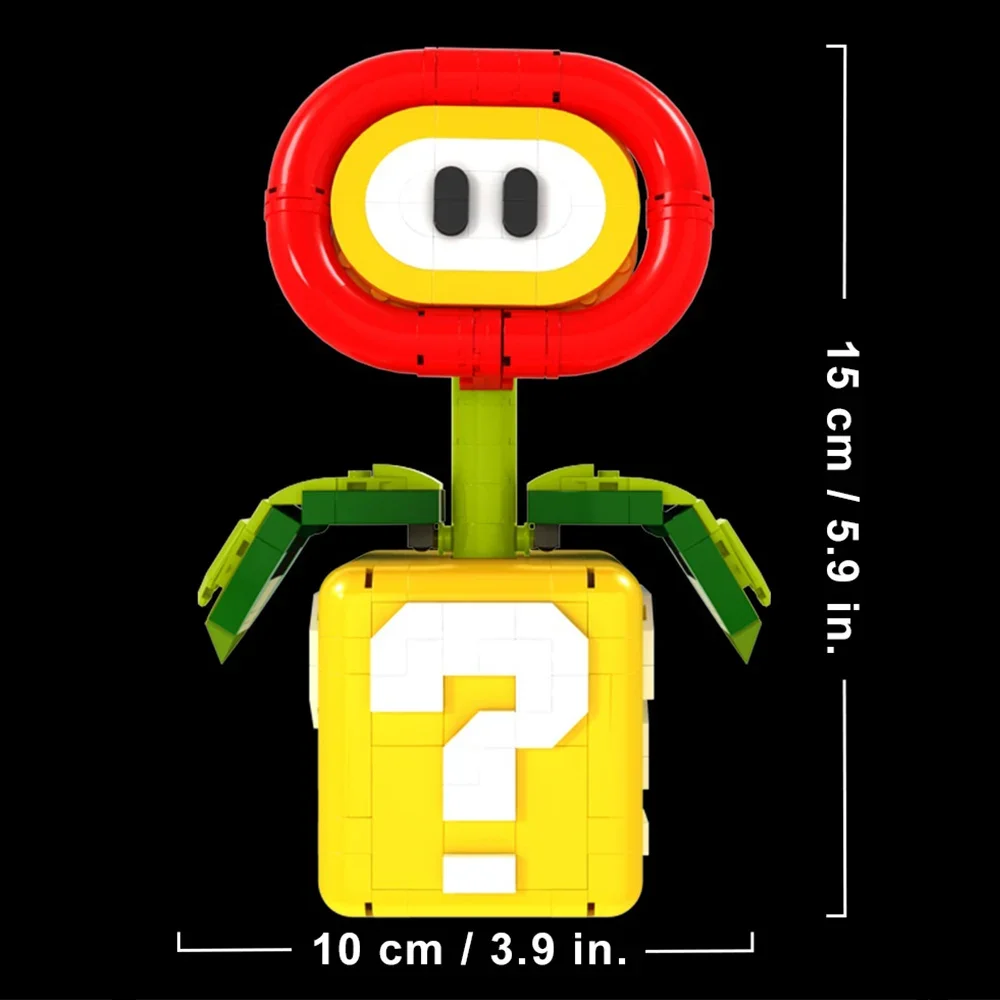 Conjunto de tijolos de construção moc, flor de chama, brinquedos técnicos criativos, modelo de montagem avançada, presente de desafio diy para adultos e crianças