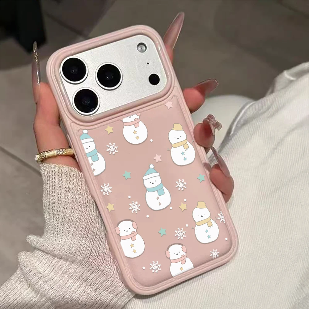 Winter Christmas Scarf Polka Dot Snowman Phone Case For iPhone 17 Air 16 15 14 Plus 12 13 11 Pro Max Leather Phone Cover