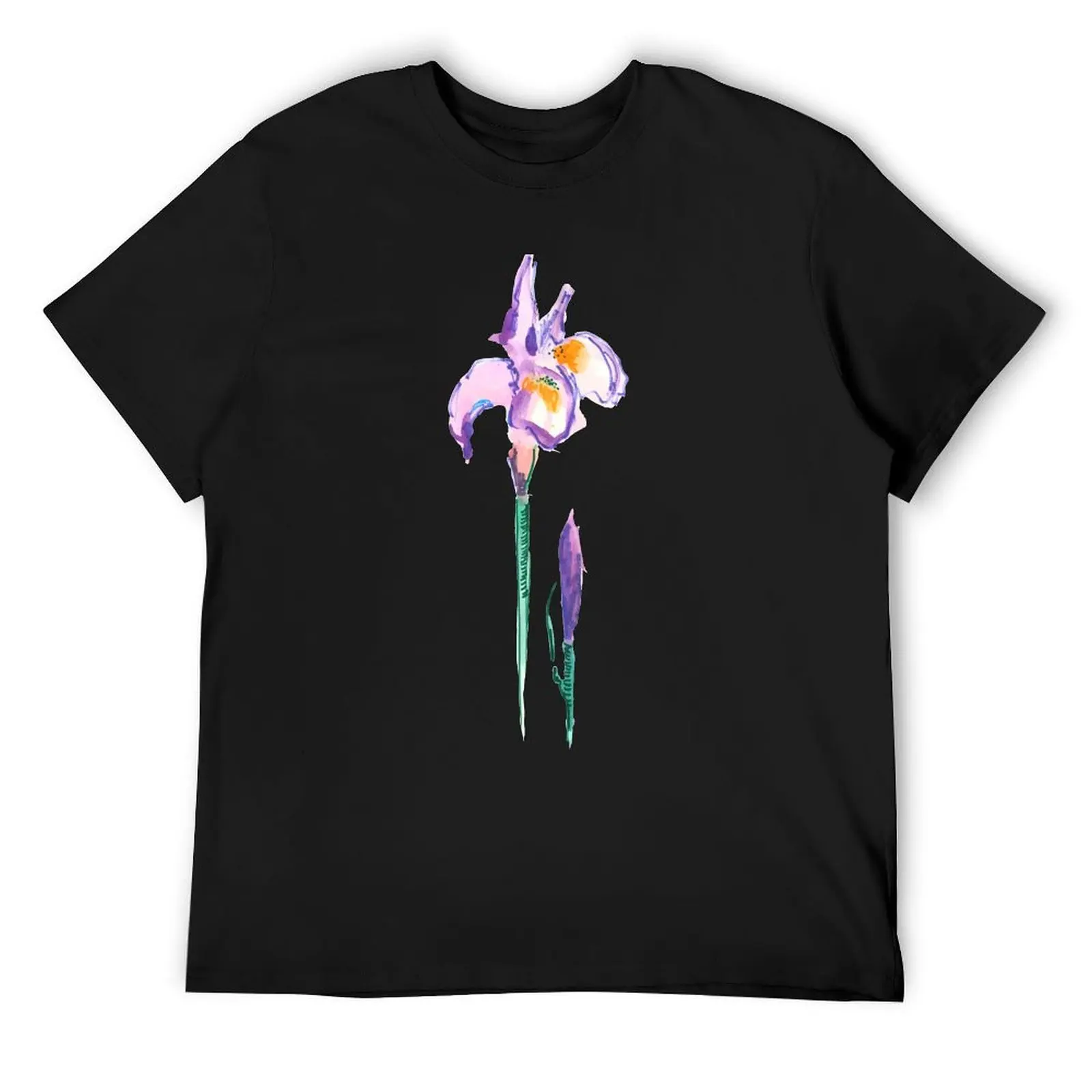 

Iris Flower T-Shirt vintage clothes cotton graphic tees oversized graphic tee anime Men's clothing
