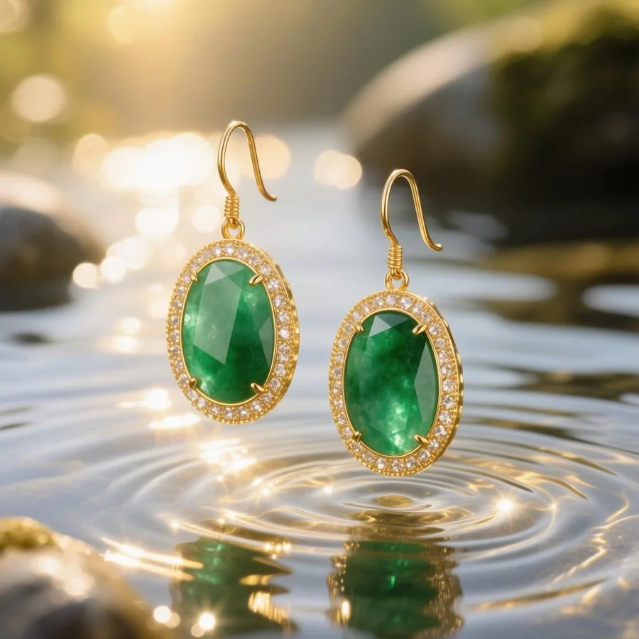 ¿Qué tono de piel favorecen los pendientes verde agua y dorados?
