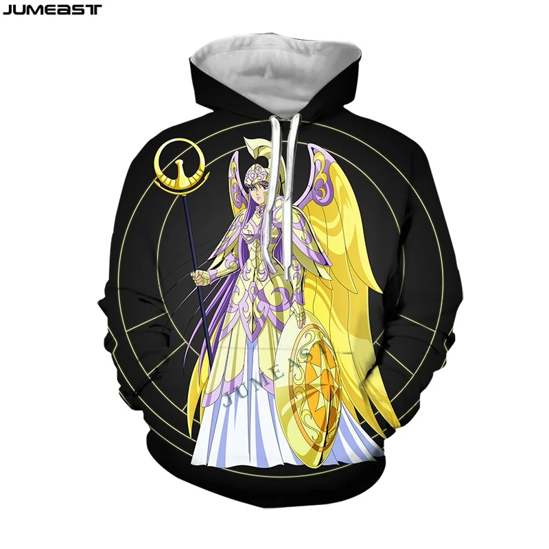 Jumeast Men\'s HoodiesCartoon Anime Saint Seiya Women\'s Sweatshirt 3D Oversized Coat Streetwear Tracksuit Spring Autumn Pullover