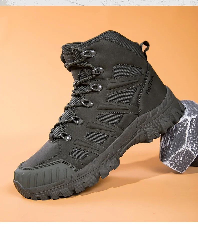 Herren Neue Armee-Stiefel Outdoor Ultraleichte Rutschfeste Schnelleinsatz-Knöchelstiefel Taktische Stiefel für Camping Arbeit Wasserdichte Jagdstiefel – Detail 29