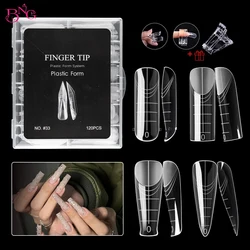 BNG Dual Nail Forms for Poly Extension Gel 120PCS Square Nail Molds with French Line for Builder Extension Gel Nail Art Design