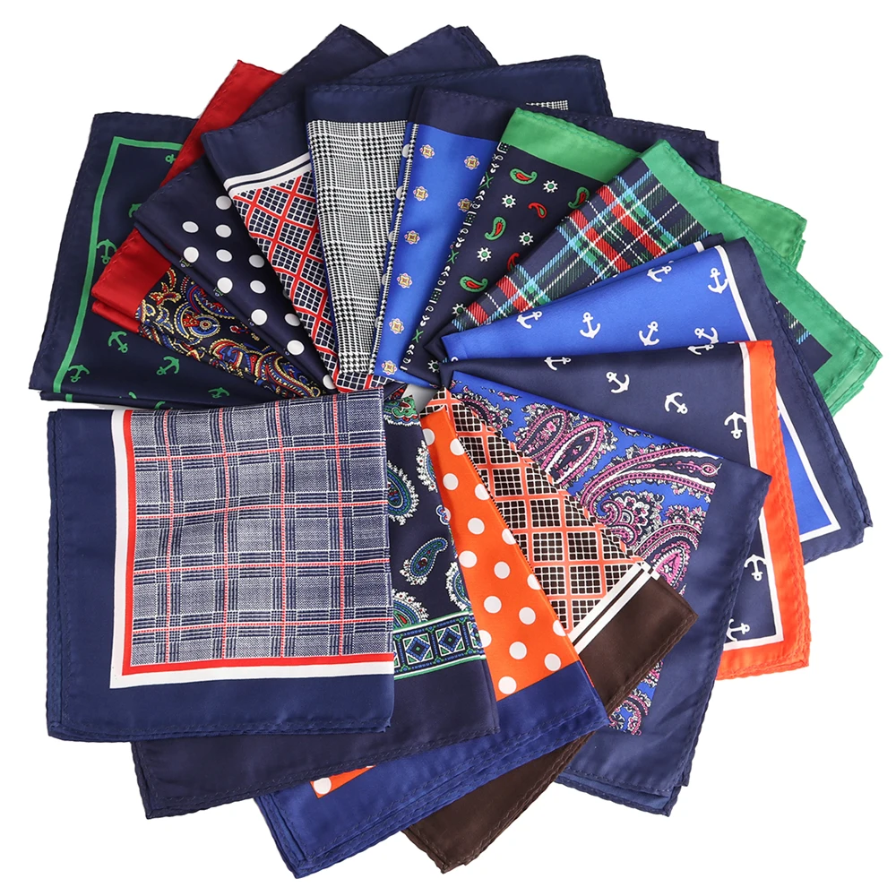 Wholesale 5 Piecess Men\'s Pocket Squares 12.5In Large Silky Floral Pocket Square For Men Women Handkerchiefs Set Assorted