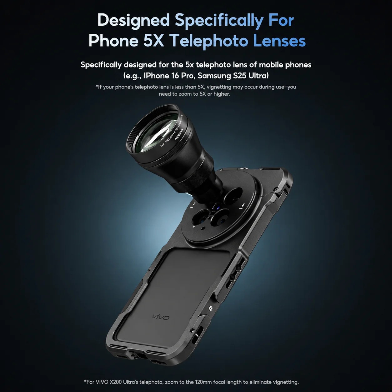 NEEWER 3X Telekonverter-Objektivaufsatz für iPhone 17 Pro /Pro Max Xiaomi OPPO VIVO Android Smartphone Teleobjektive – Detail 4