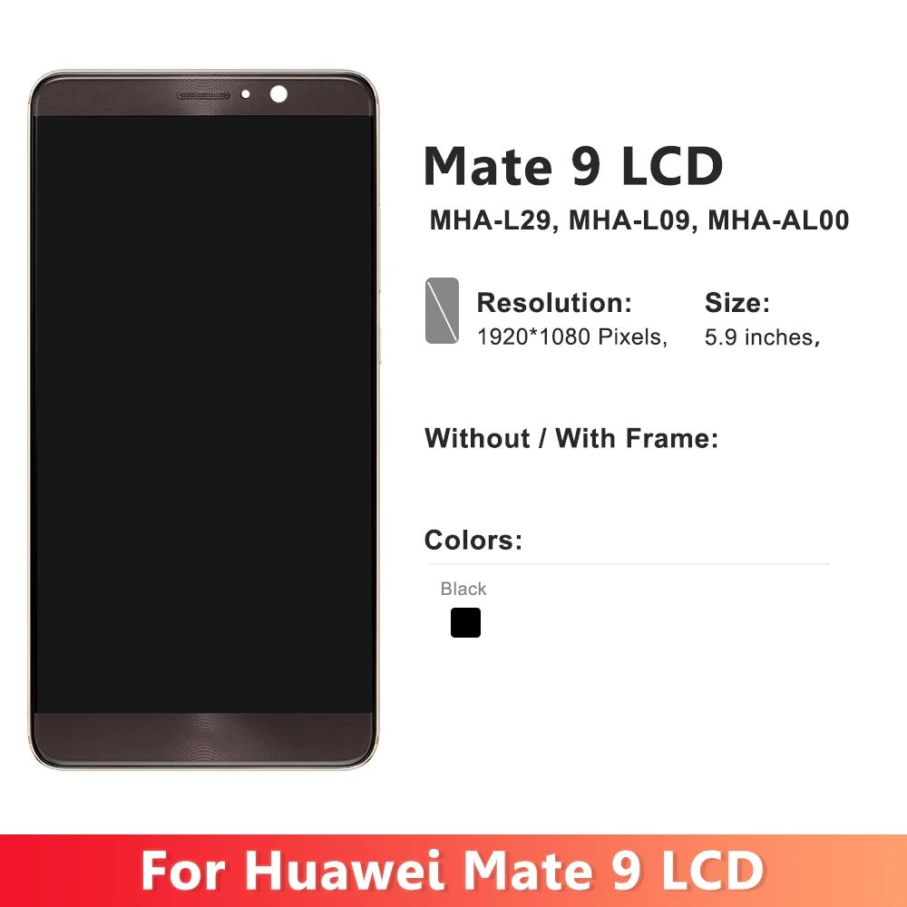 5.9'' IPS LCD For Huawei Mate 9 Display with Frame Touch Screen Digitizer Assembly For Mate9 LCD MHA-L29, MHA-L09, MHA-AL00 image 2