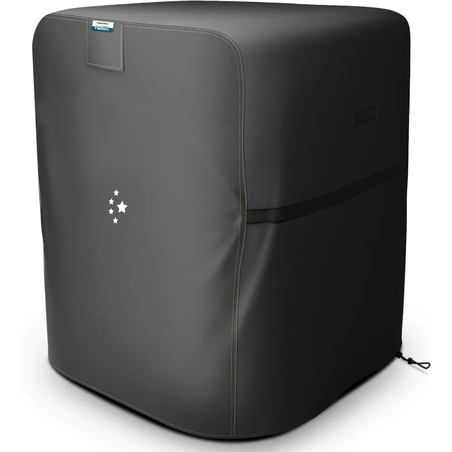 LIBZAKI Cubierta de aire acondicionado impermeable 600D resistente para unidades exteriores Cubierta de CA duradera Tamaños universales Cuadrado Se adapta a hasta 32