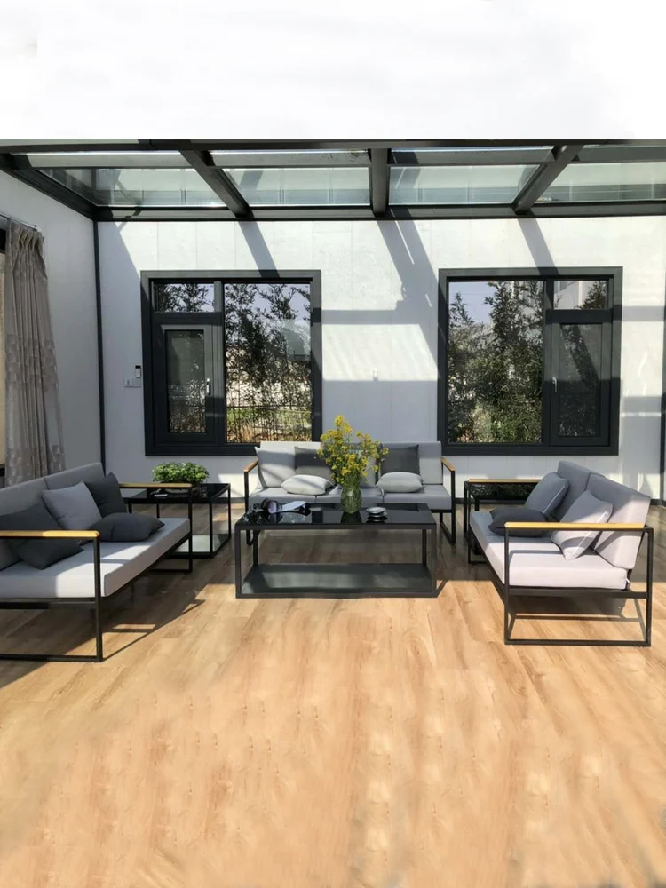 

Nordic outdoor leisure rattan sofa courtyard balcony terrace rattan chair combination sun protection waterproof