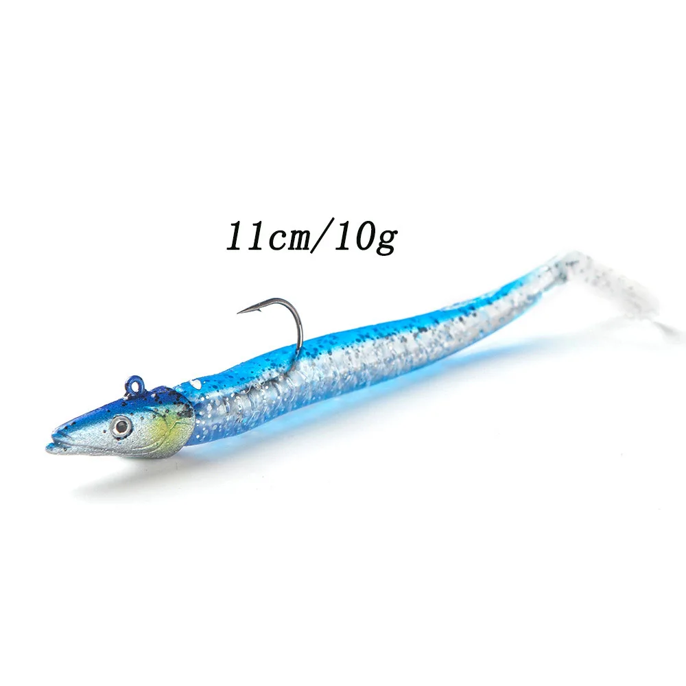 5er-Set Leuchtende Crazy Fish Soft Jigköpfe 10g 11cm Schwing-Swimbait T-Tail Köder für Weitwurf-Meeresangeln – Gewichts-Köder-Kit – Detail 4